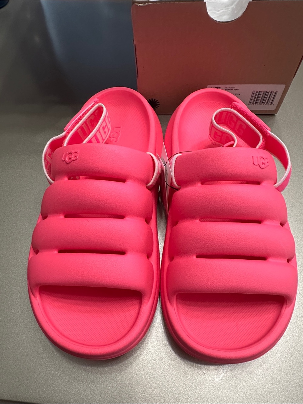UGG W Sport Yeah Pink Women's Sandal size 6 or 37